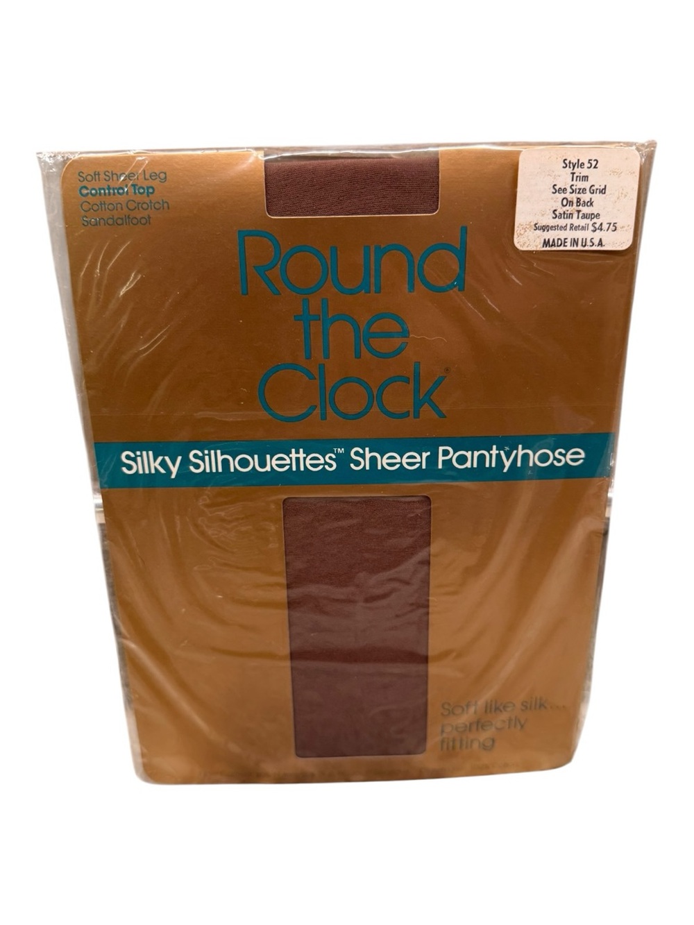 Round The Clock Control Top Silky Sheer Pantyhose Size Trim B Satin Taupe